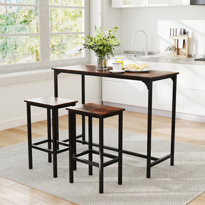 Industrial 3-Piece 47.5" Counter-Height Dining Table, 2 Bar Stools Dining Room Sets at Gallery Canada