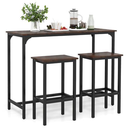 Industrial 3-Piece 47.5" Counter-Height Dining Table, 2 Bar Stools Dining Room Sets Coffee at Gallery Canada