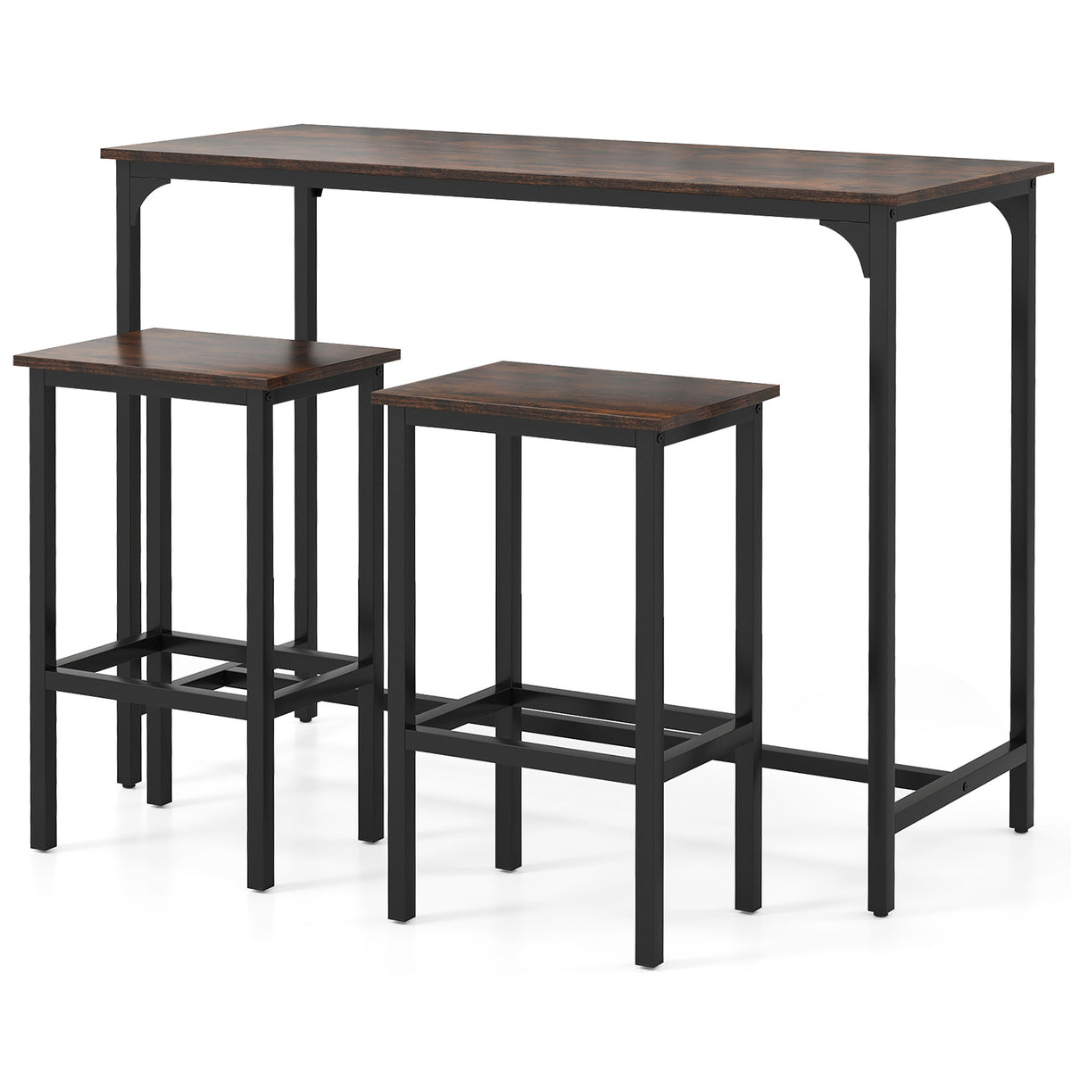 Industrial 3-Piece 47.5" Counter-Height Dining Table, 2 Bar Stools Dining Room Sets at Gallery Canada
