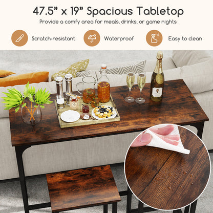 Industrial 3-Piece 47.5" Counter-Height Dining Table, 2 Bar Stools Dining Room Sets at Gallery Canada