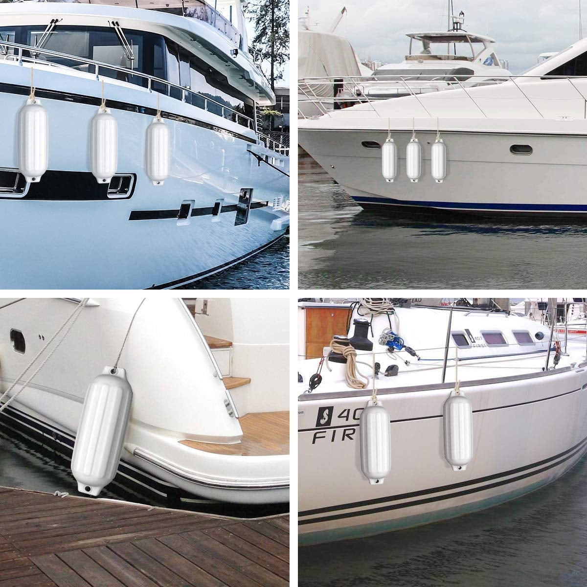 4 Ribbed Marine Boat Fender, 8.5