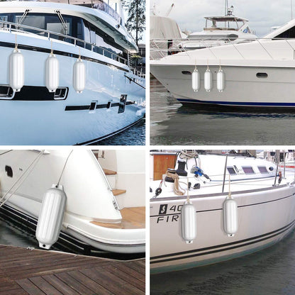 4 Ribbed Marine Boat Fender, 8.5" x 27", White Watercraft Parts & Accessories at Gallery Canada