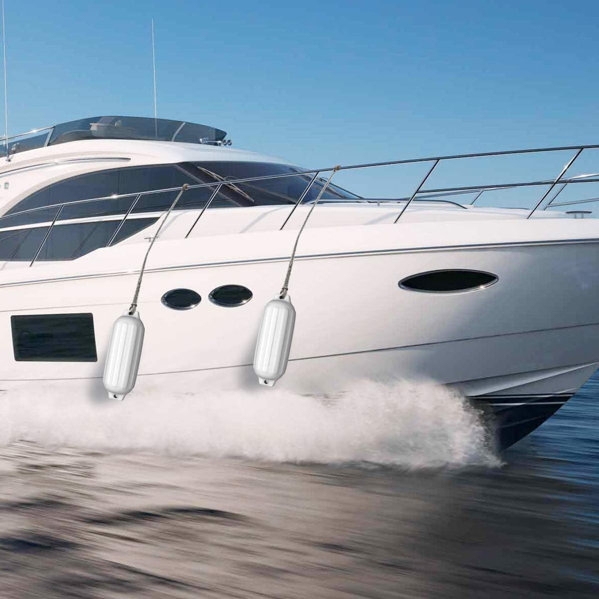 4 Ribbed Marine Boat Fender, 8.5" x 27", White Watercraft Parts & Accessories at Gallery Canada