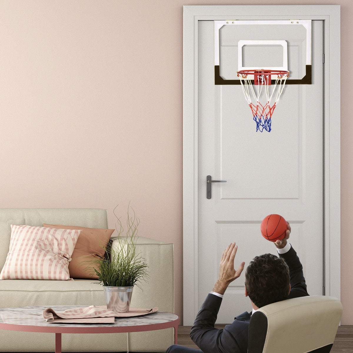 Mini Basketball Hoop, Over-The-Door, Includes Basketball And 2 Nets, Multicolor Sport Equipments at Gallery Canada