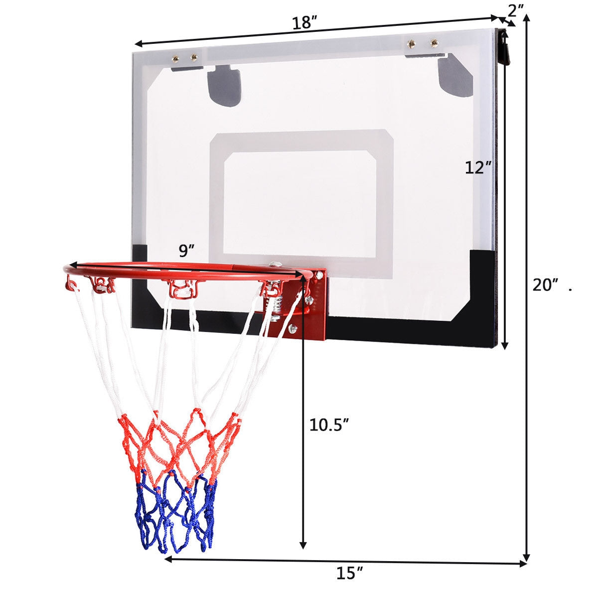 Mini Basketball Hoop, Over-The-Door, Includes Basketball And 2 Nets, Multicolor Sport Equipments at Gallery Canada
