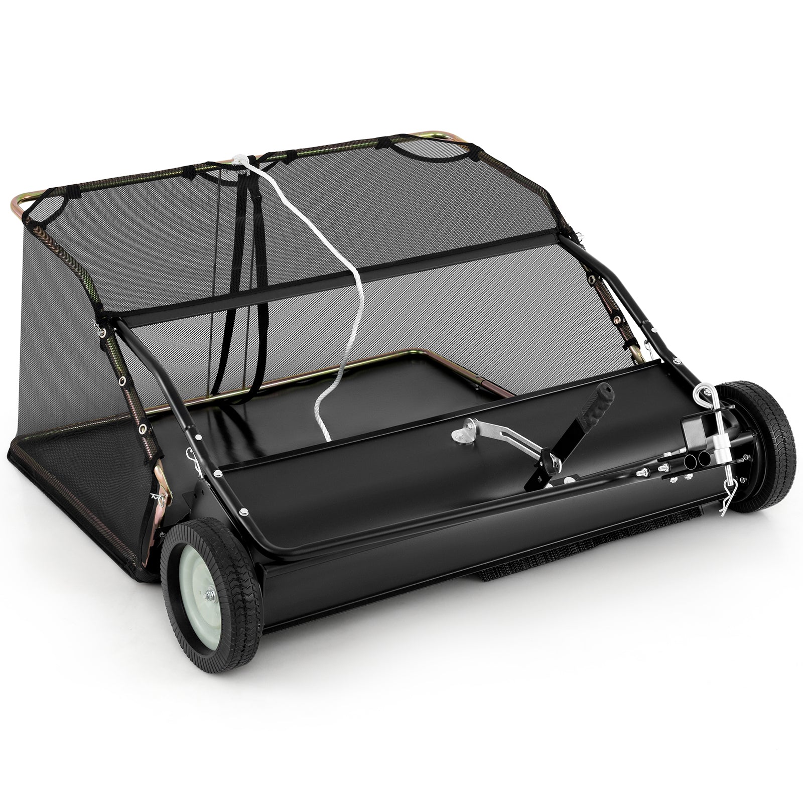 42 Inch Tow-Behind Lawn Sweeper, 26/27 Cu.FT Hopper Bag, Black Lawn Care Tools 42 Inch at Gallery Canada