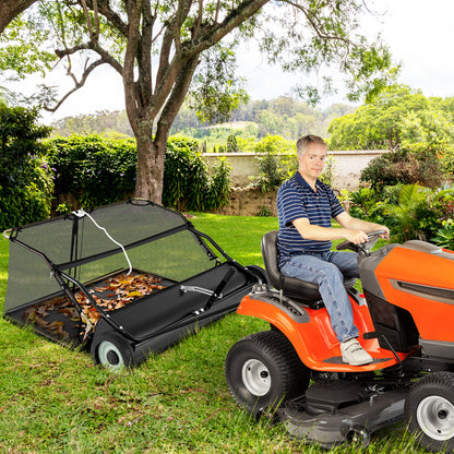 48 Inch Tow-Behind Lawn Sweeper, 26/27 Cu.FT Hopper Bag, Black Lawn Care Tools at Gallery Canada