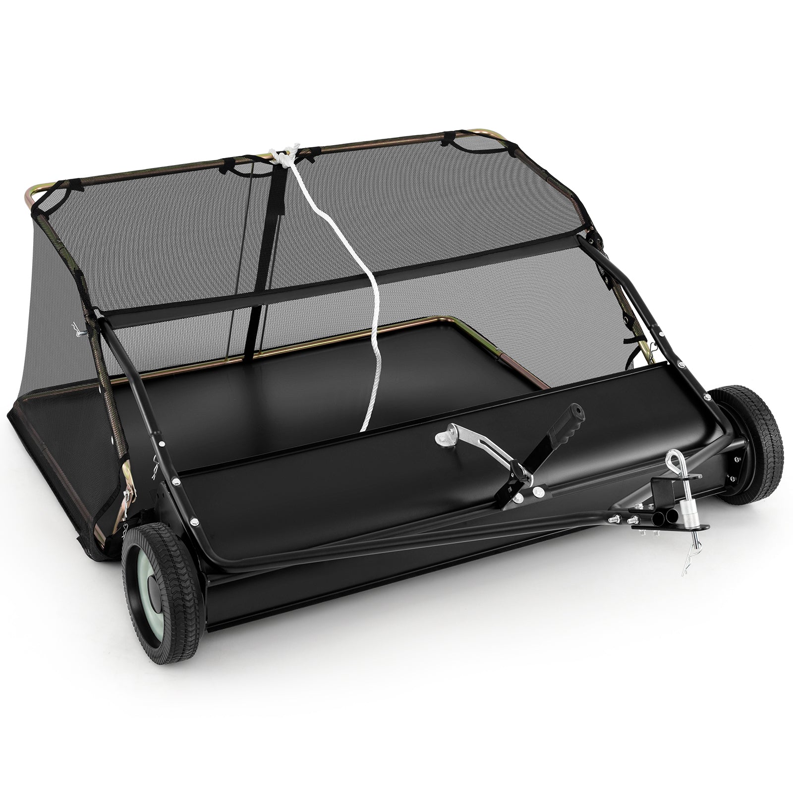48 Inch Tow-Behind Lawn Sweeper, 26/27 Cu.FT Hopper Bag, Black Lawn Care Tools at Gallery Canada