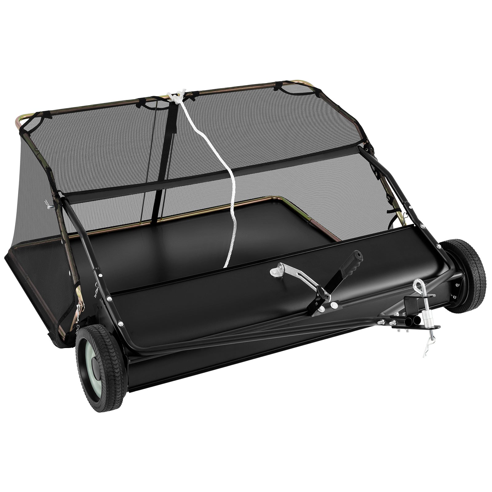 48 Inch Tow-Behind Lawn Sweeper, 26/27 Cu.FT Hopper Bag, Black Lawn Care Tools at Gallery Canada