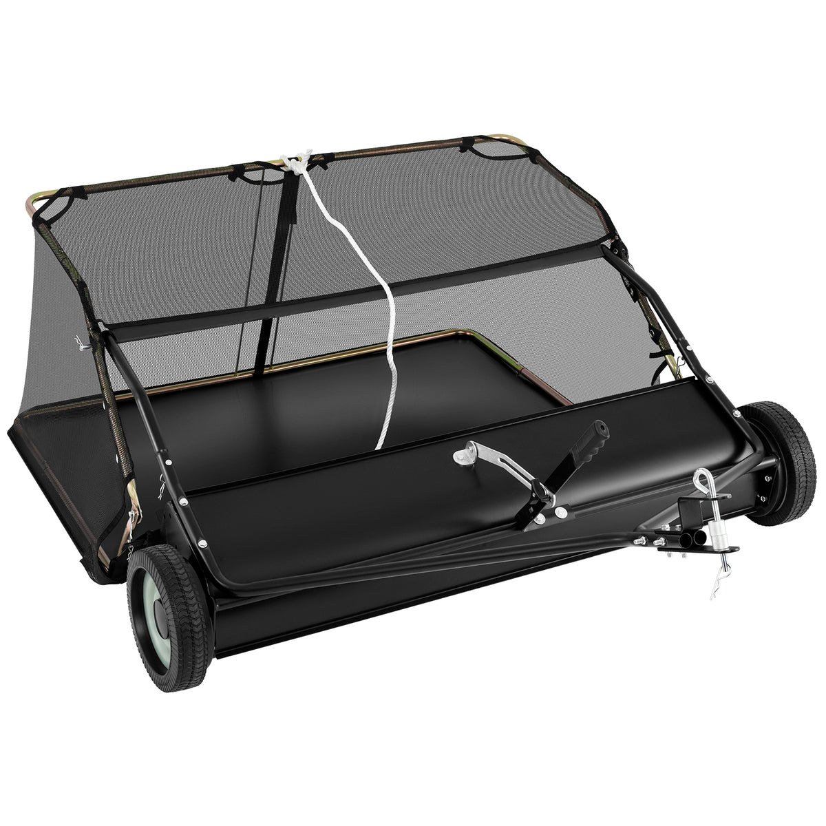 48 Inch Tow-Behind Lawn Sweeper, 26/27 Cu.FT Hopper Bag, Black Lawn Care Tools at Gallery Canada