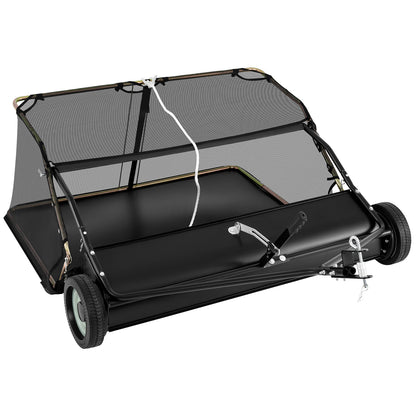 48 Inch Tow-Behind Lawn Sweeper, 26/27 Cu.FT Hopper Bag, Black Lawn Care Tools at Gallery Canada