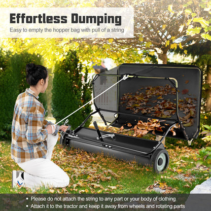 48 Inch Tow-Behind Lawn Sweeper, 26/27 Cu.FT Hopper Bag, Black Lawn Care Tools at Gallery Canada