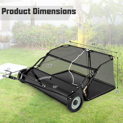 48 Inch Tow-Behind Lawn Sweeper, 26/27 Cu.FT Hopper Bag, Black Lawn Care Tools at Gallery Canada