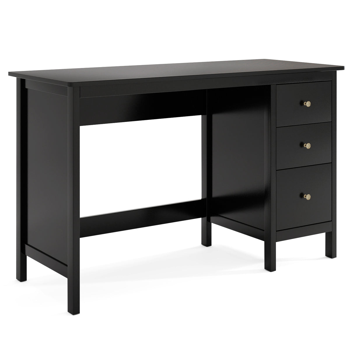 3-Drawer Computer Desk, Spacious Desktop, Black Writing Desks at Gallery Canada