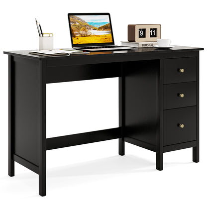 3-Drawer Computer Desk, Spacious Desktop, Black Writing Desks at Gallery Canada
