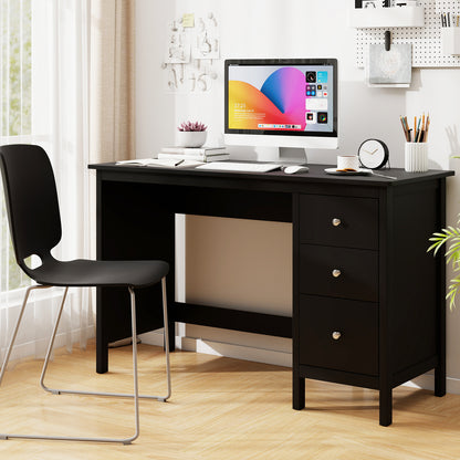 3-Drawer Computer Desk, Spacious Desktop, Black Writing Desks at Gallery Canada
