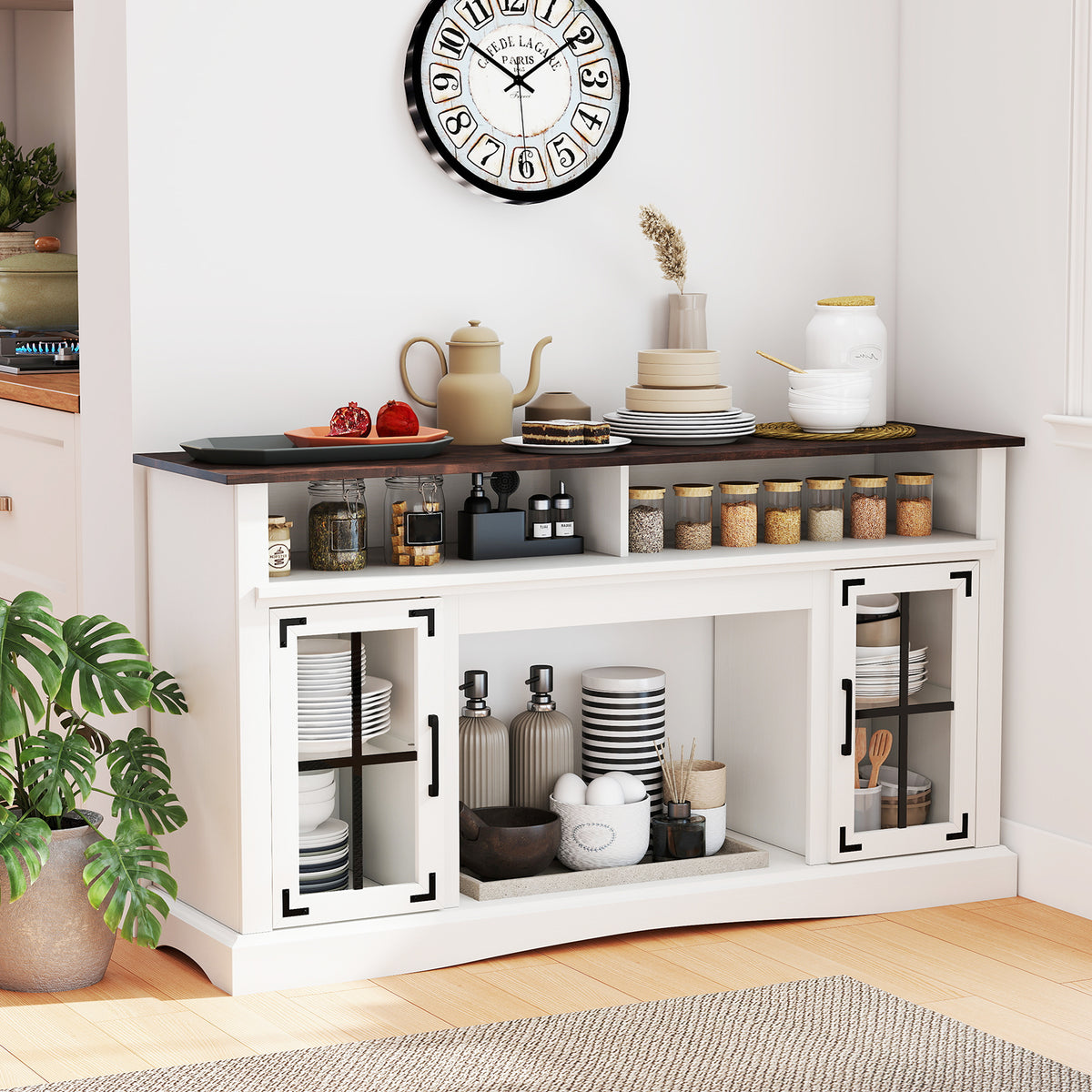 TV Stand With LED Lights, Remote Control, White Entertainment Centers & TV Stands at Gallery Canada