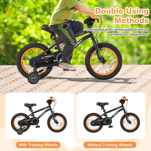 14-Inch Kids Bike, Adjustable Seat, For 3-5 Years Old, Black