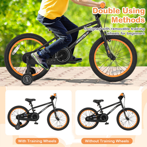 18-Inch Kids Bike, Adjustable Seat, For 4-8 Years Old, Black
