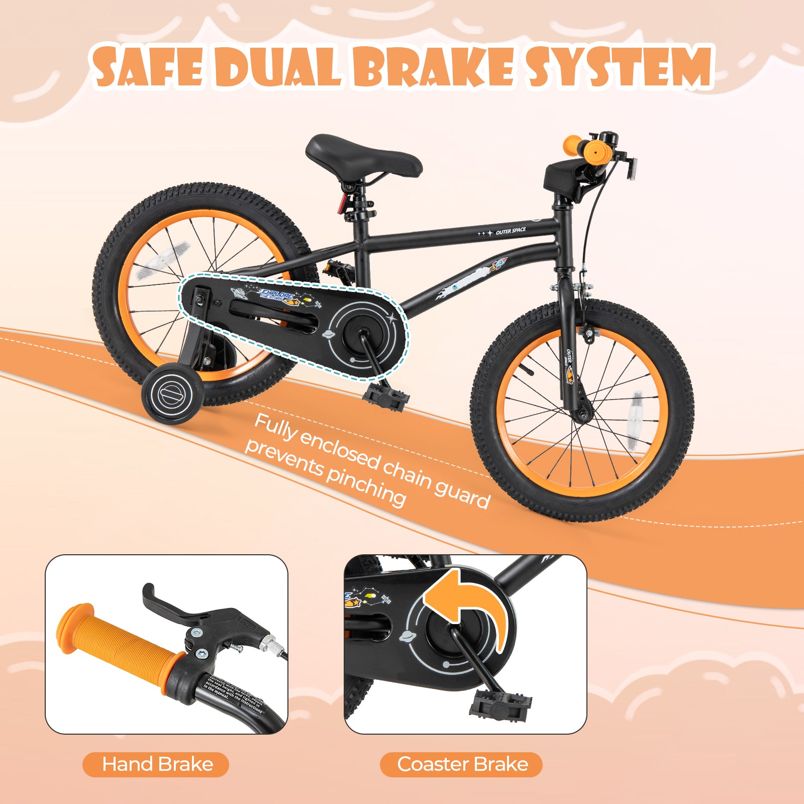 16-Inch Kids Bike, Adjustable Seat, Reflectors, Black Kids Bike at Gallery Canada