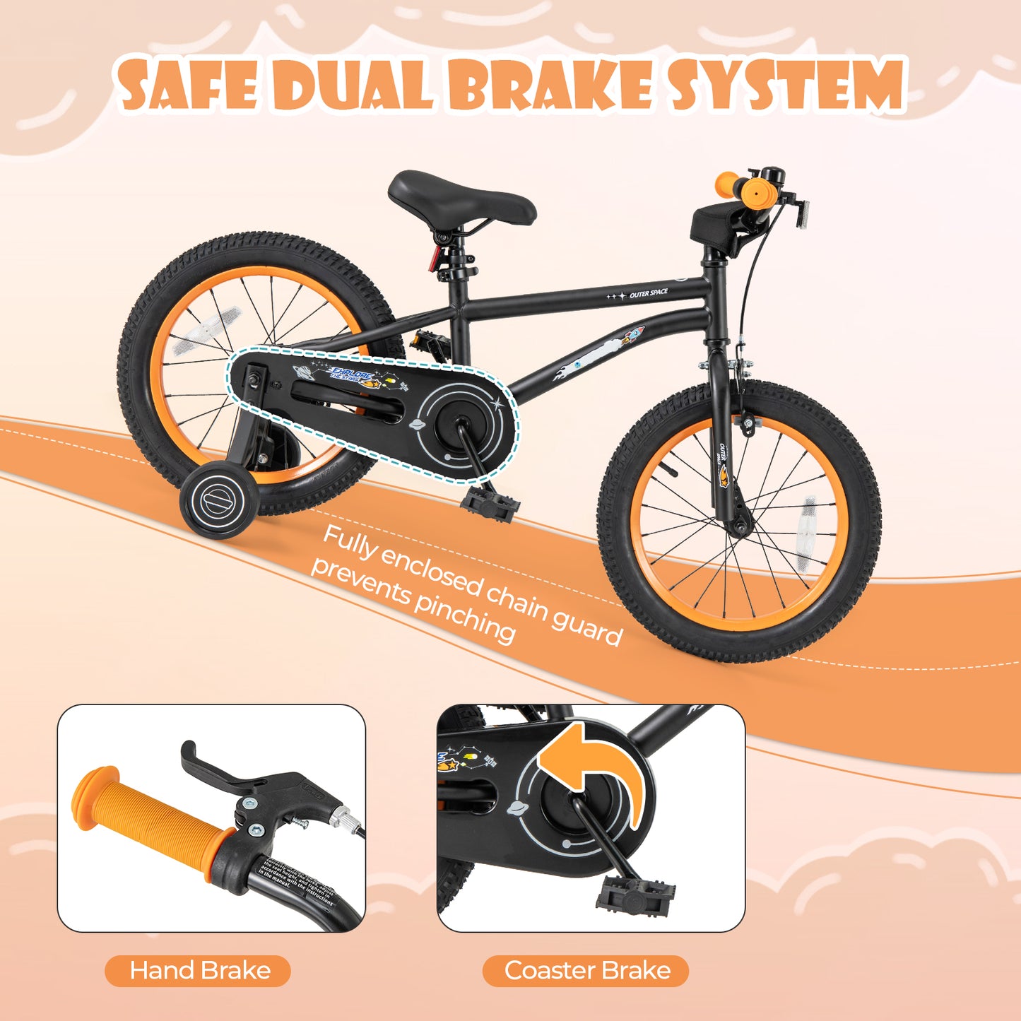 16-Inch Kids Bike, Adjustable Seat, Reflectors, Black Kids Bike at Gallery Canada