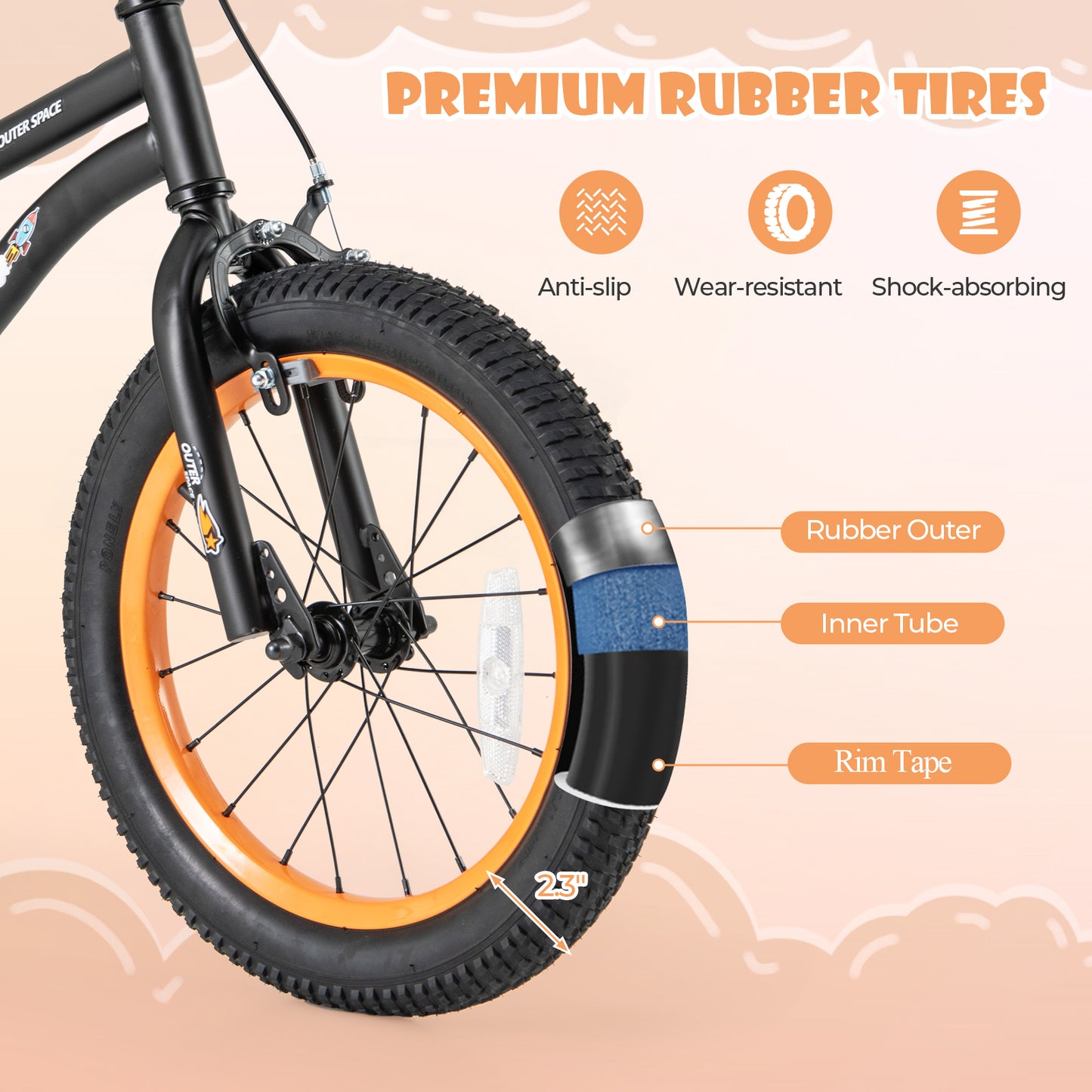 16-Inch Kids Bike, Adjustable Seat, Reflectors, Black Kids Bike at Gallery Canada