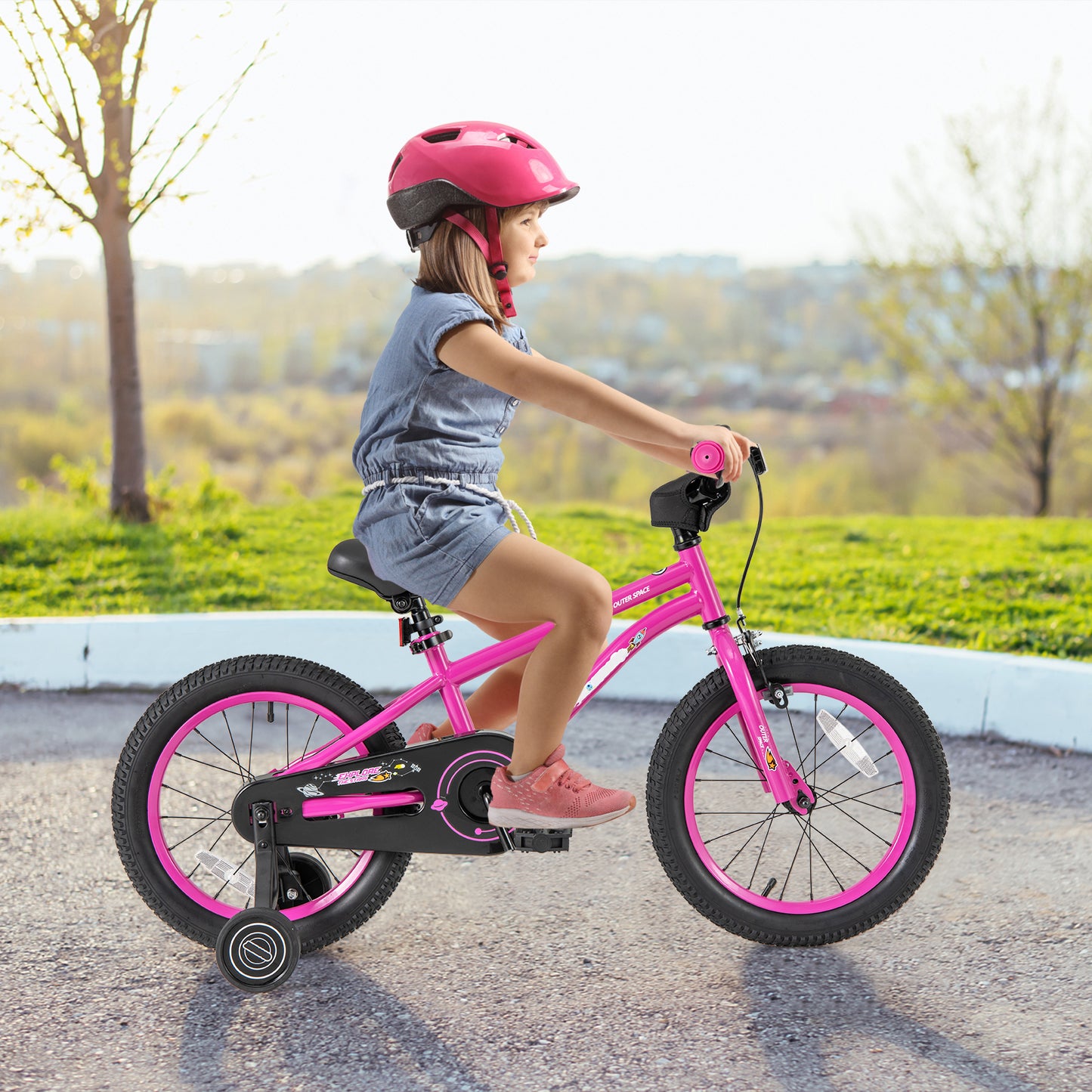 16-Inch Kids Bike, Adjustable Training Wheels, Pink Kids Bike at Gallery Canada