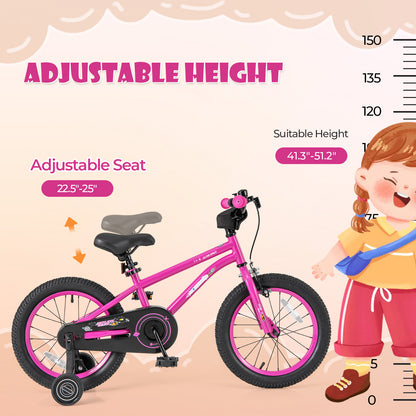 16-Inch Kids Bike, Adjustable Training Wheels, Pink Kids Bike at Gallery Canada