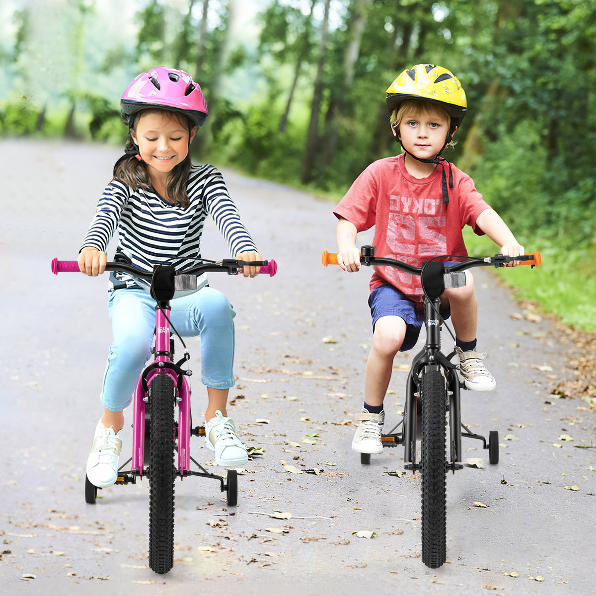 18 Inch Kids Bike, Adjustable For 4-8 Years With Training Wheels, Pink Kids Bike at Gallery Canada
