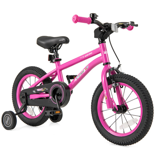 14 Inch Kids Bike, Adjustable, Removable Training Wheels, Pink