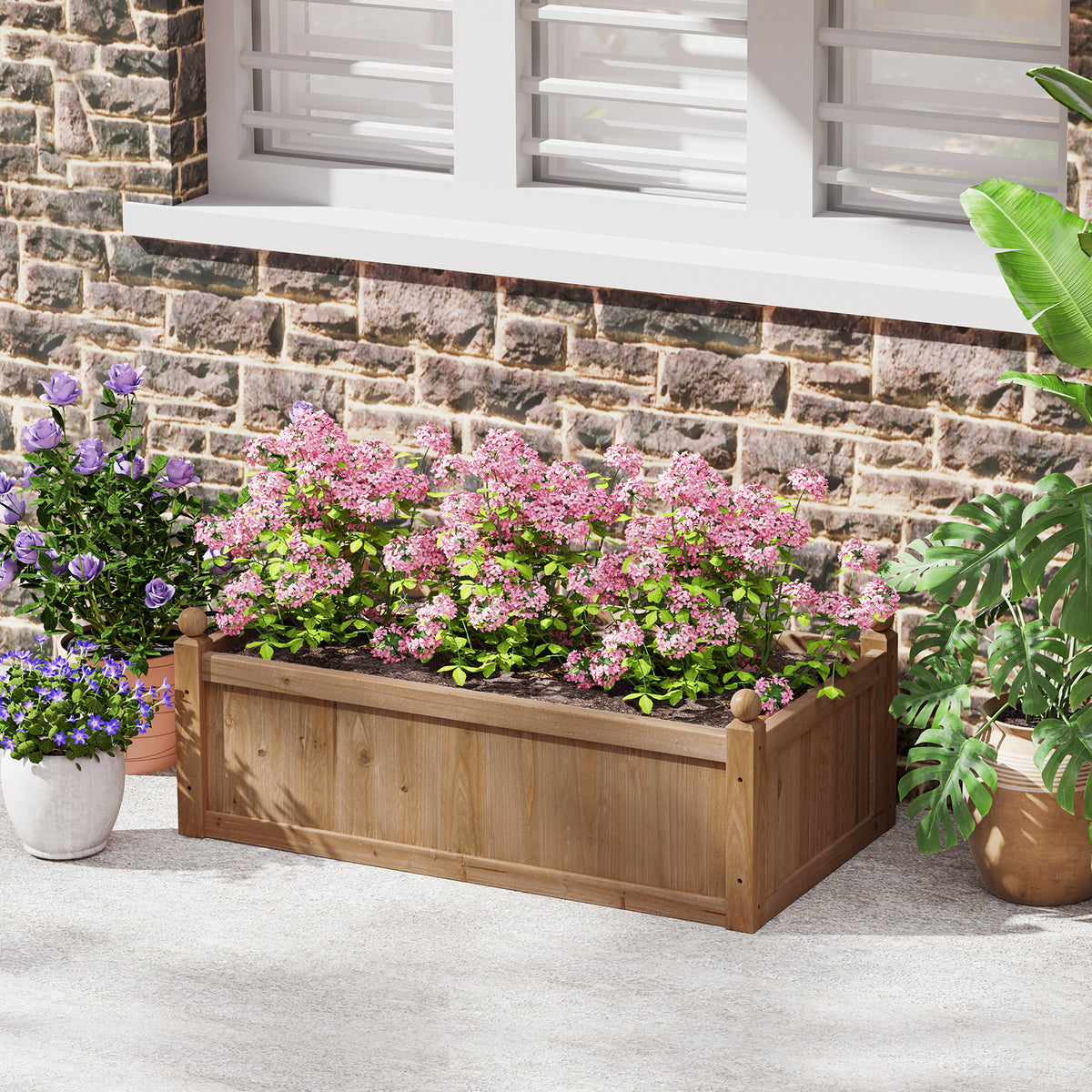 46 x 24 x 16 Inch Rectangular Planter Box, With Drainage Holes, Brown Raised Garden Beds at Gallery Canada
