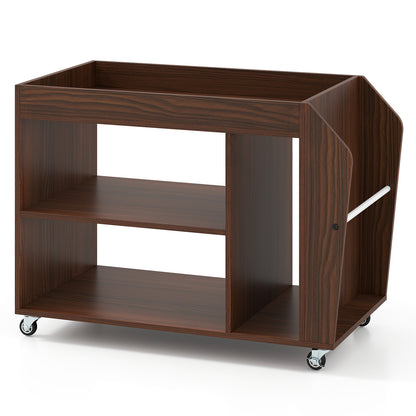 3-Tier Side End Table With Wheels, Walnut End & Side Tables at Gallery Canada