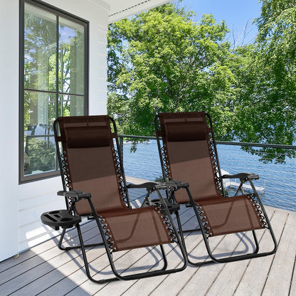 Folding Zero Gravity Reclining Lounge Chair, Brown Beach & Lawn Chairs at Gallery Canada
