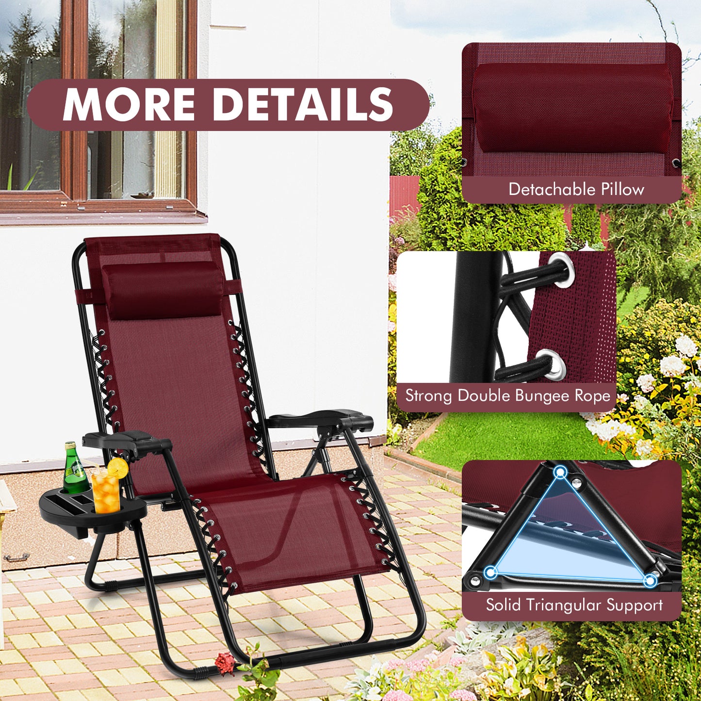 Outdoor Folding Zero Gravity Lounge Chair, Wine Beach & Lawn Chairs at Gallery Canada