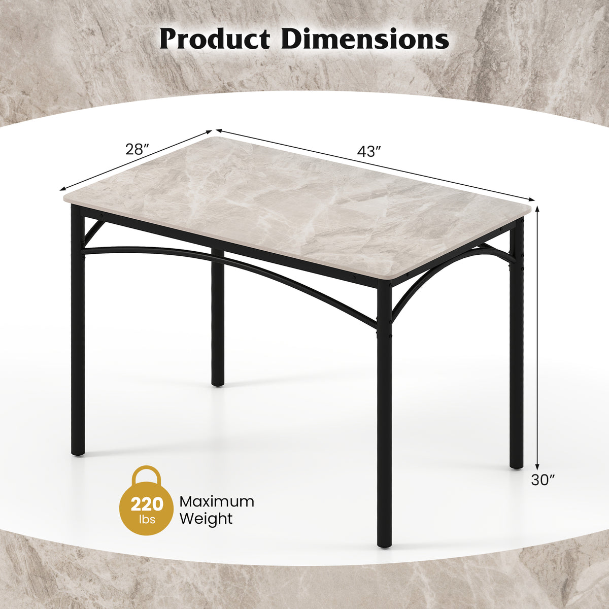 Modern Sintered Stone Dining Table, 4 Person, Grey Dining Tables at Gallery Canada