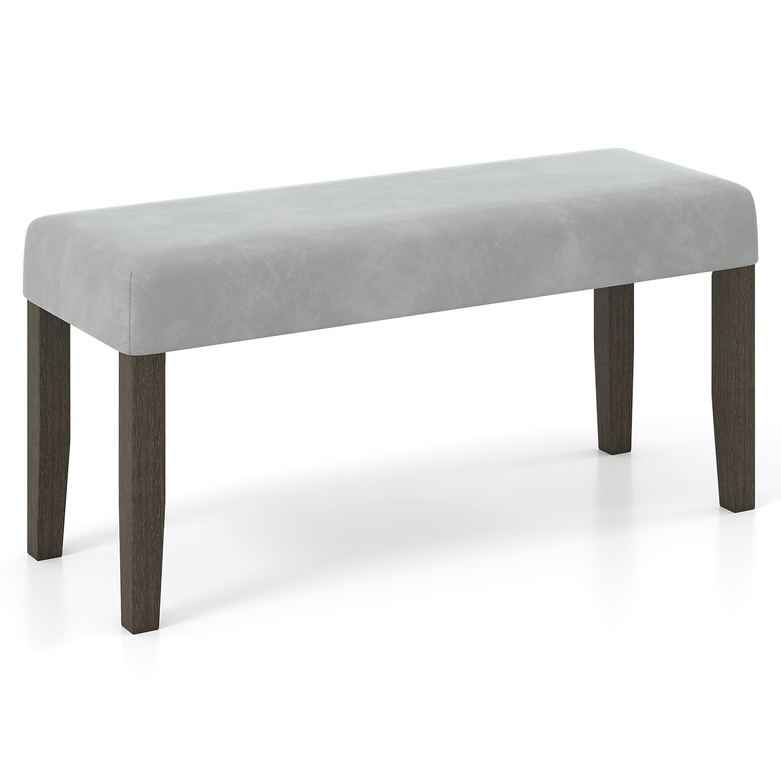 End Of Bed Bench, Padded Seat, Solid Wood Legs, Gray Shoe Racks & Storage Benches Gray at Gallery Canada