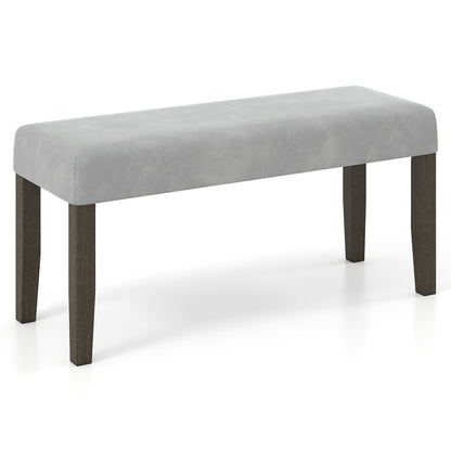 End Of Bed Bench, Padded Seat, Solid Wood Legs, Gray Shoe Racks & Storage Benches Gray at Gallery Canada