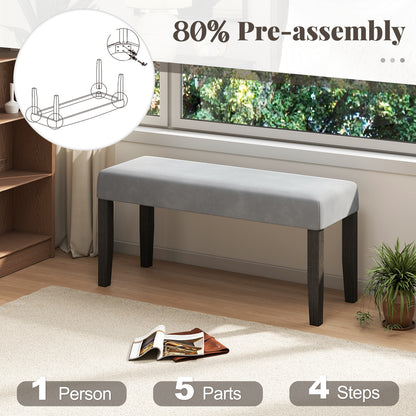 End Of Bed Bench, Padded Seat, Solid Wood Legs, Gray Shoe Racks & Storage Benches at Gallery Canada