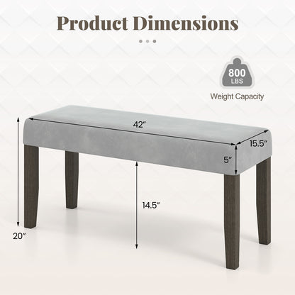 End Of Bed Bench, Padded Seat, Solid Wood Legs, Gray Shoe Racks & Storage Benches at Gallery Canada