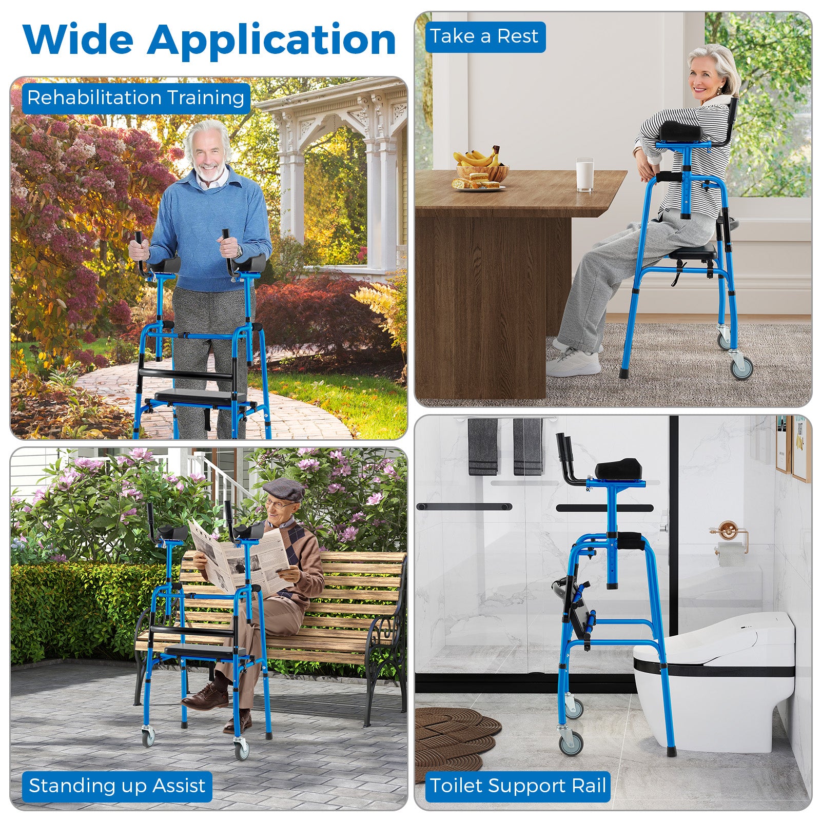 Versatile Rolling Walker For Rehabilitation Training, Navy Walkers & Rollators at Gallery Canada