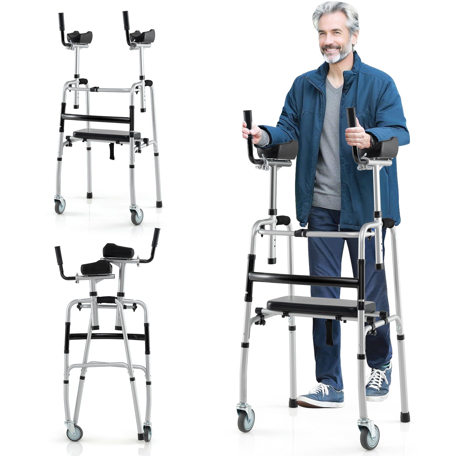 Versatile Rolling Walker, Silver Walkers & Rollators at Gallery Canada