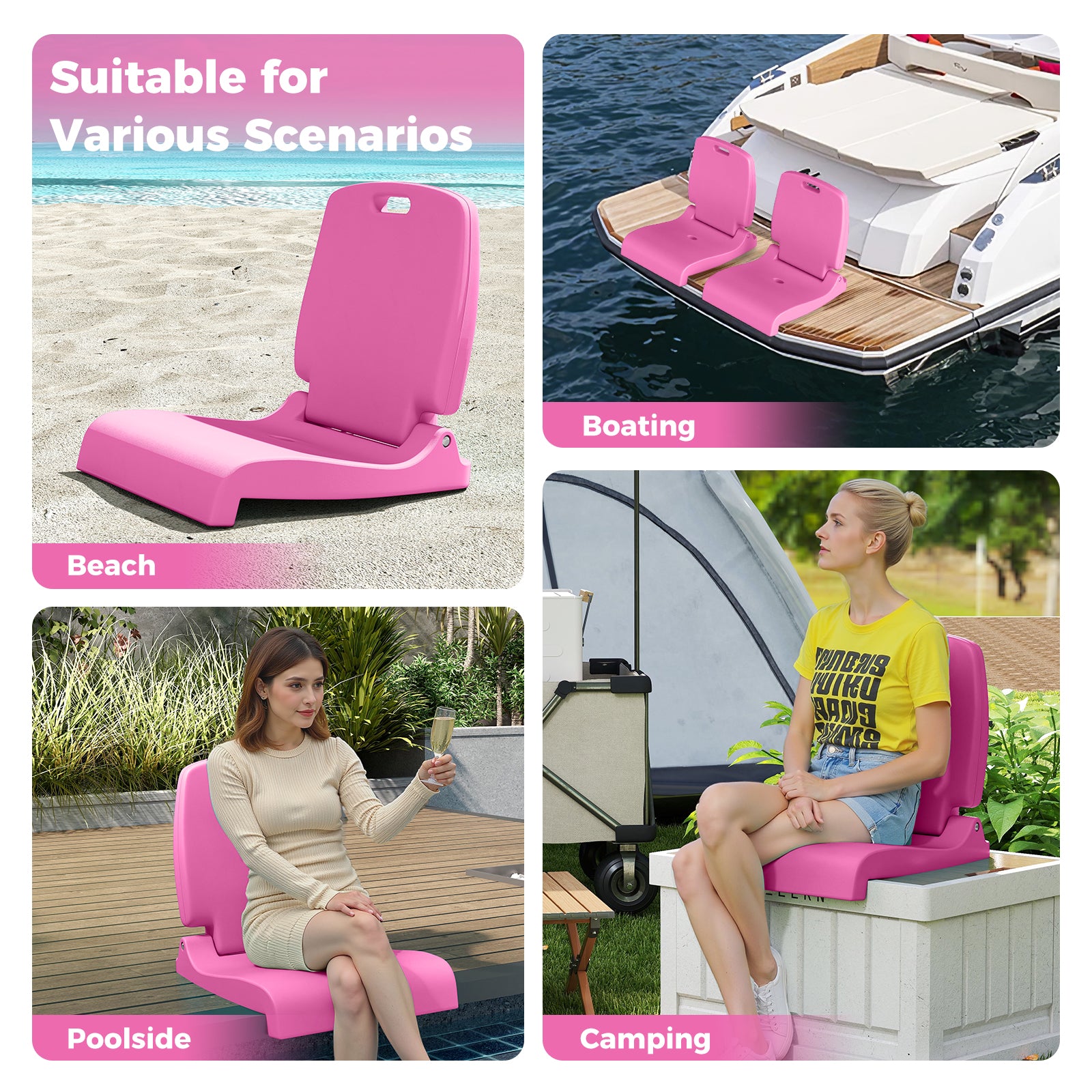 Foldable Outdoor Pool Chair, Pink Beach & Lawn Chairs at Gallery Canada