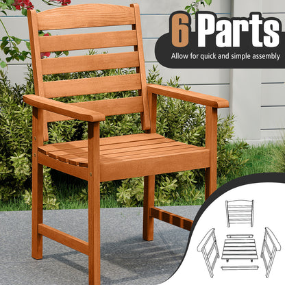 Outdoor Wooden Dining Chairs, Inclined Backrests, Slatted Seats, Natural Patio Dining Chairs at Gallery Canada