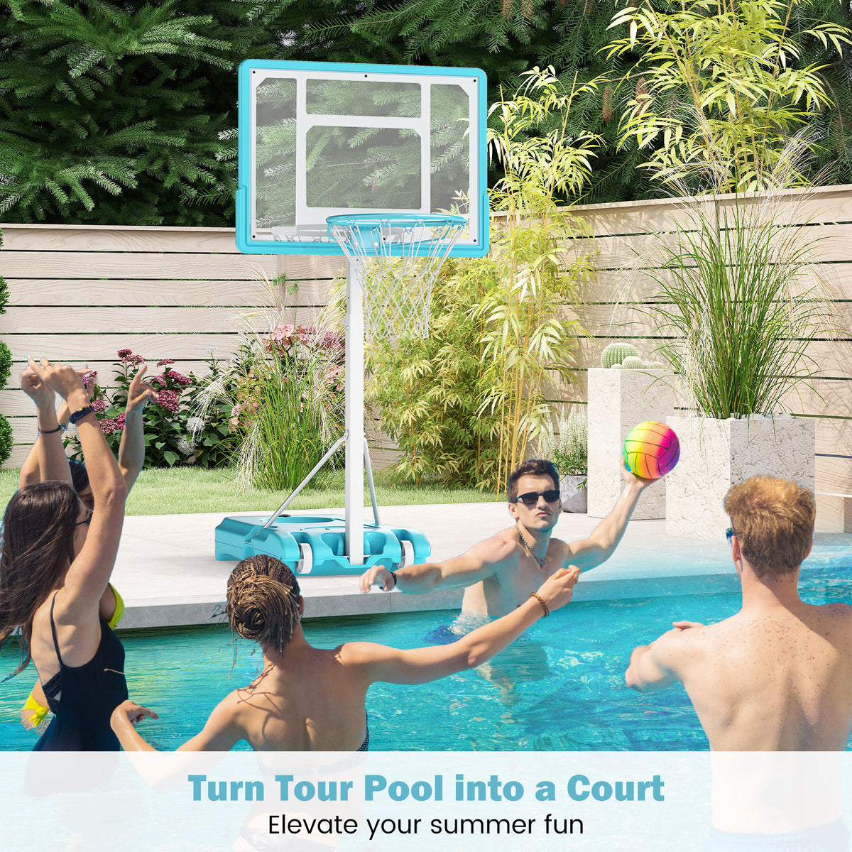 Portable Pool Basketball Hoop, Shatterproof Backboard, White Sport Equipments at Gallery Canada