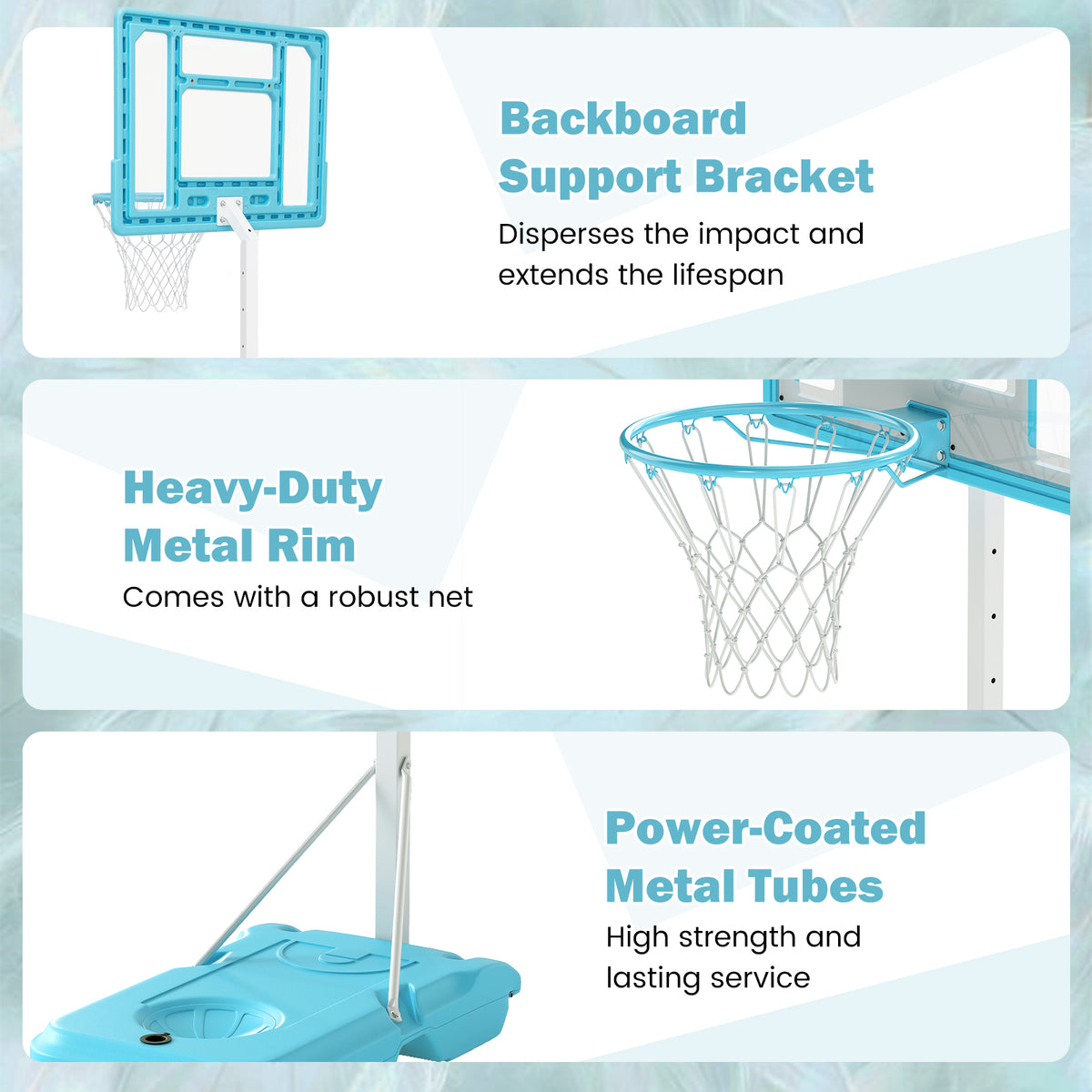 Portable Pool Basketball Hoop, Shatterproof Backboard, White Sport Equipments at Gallery Canada