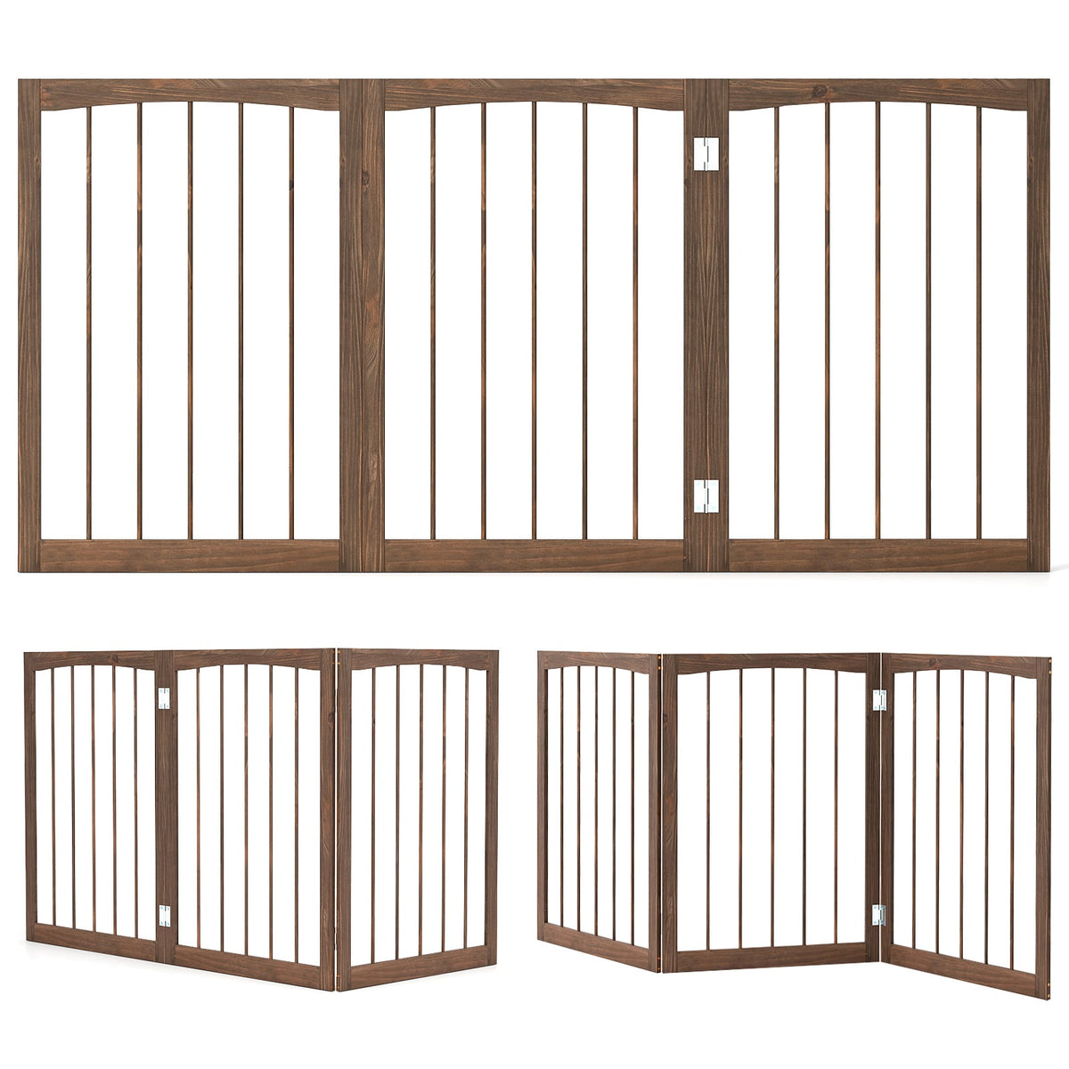 30 Inch Tall Wooden Pet Fence, For Cats And Dogs, Brown Pet Gate at Gallery Canada