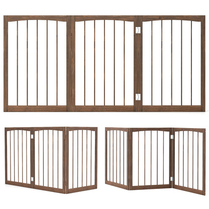30 Inch Tall Wooden Pet Fence, For Cats And Dogs, Brown Pet Gate at Gallery Canada