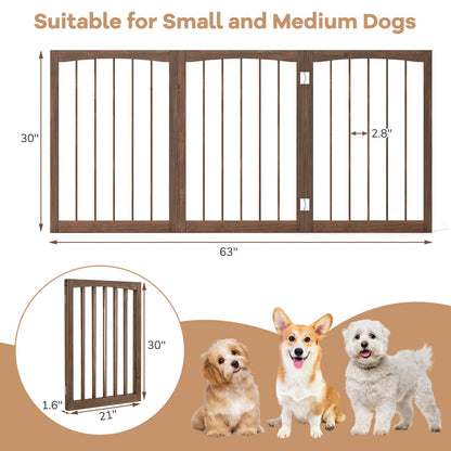 30 Inch Tall Wooden Pet Fence, For Cats And Dogs, Brown Pet Gate at Gallery Canada