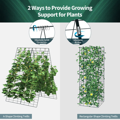 2 Pieces Foldable A-Frame Trellis Plant Supports, Green Plant Stands at Gallery Canada
