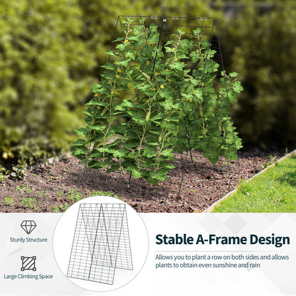 2 Pieces Foldable A-Frame Trellis Plant Supports, Green Plant Stands at Gallery Canada